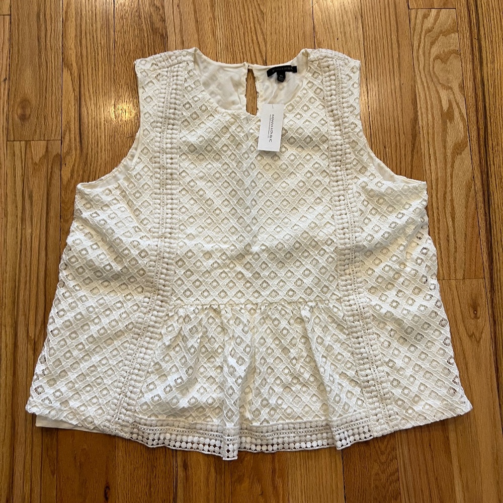Banana Republic White Sleeveless Blouse